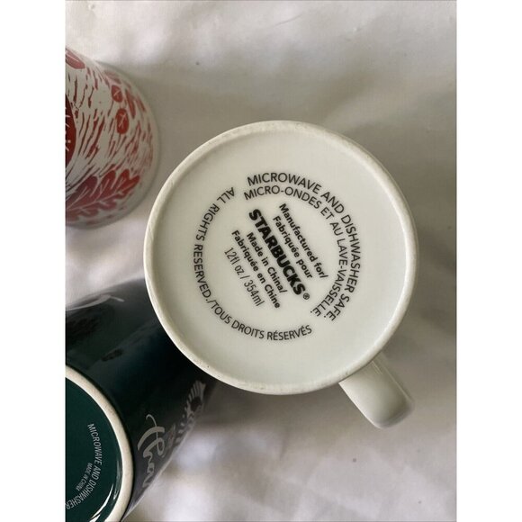 Starbucks Holiday Ceramic Mug Set Of 3 - Fall Leaves Thankful & Winter Snowflake - Picture 7 of 12